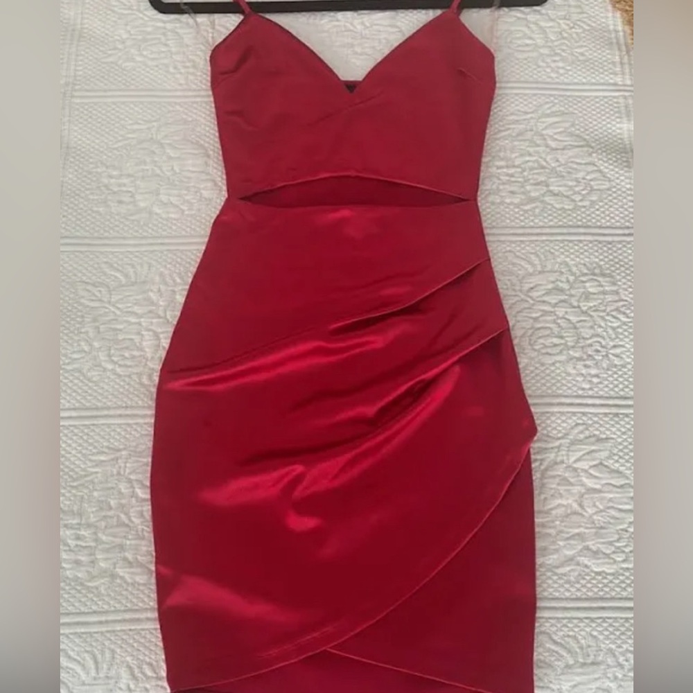 Windsor Red Silk Body with Peekaboo Mini Dress